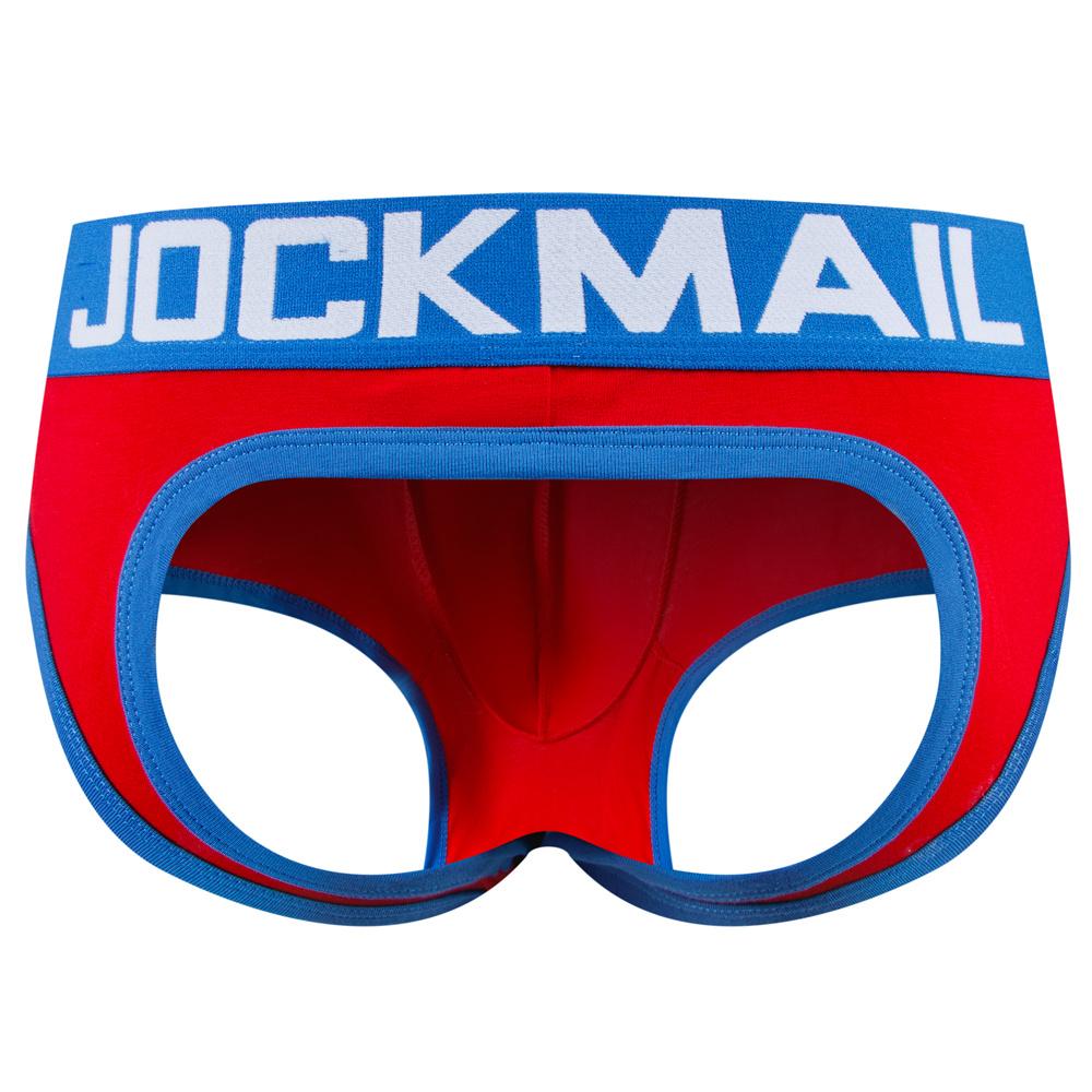 Boxer JOCKMAIL Brand Cotton Material Open Back Style Men's Underwear Clashing Colours Casual Sports Sexy Open Buttocks Underpants