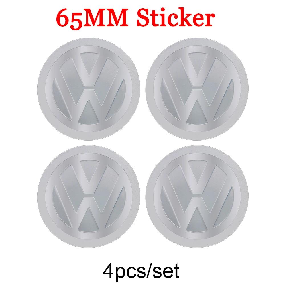 

2025 Hot 4Pcs 56/60/65mm Car Wheel Center Cover Stickers Hub Cap Badge For Volkswagen VW R Line GTI Golf 5 7 Caddy Passat Polo T