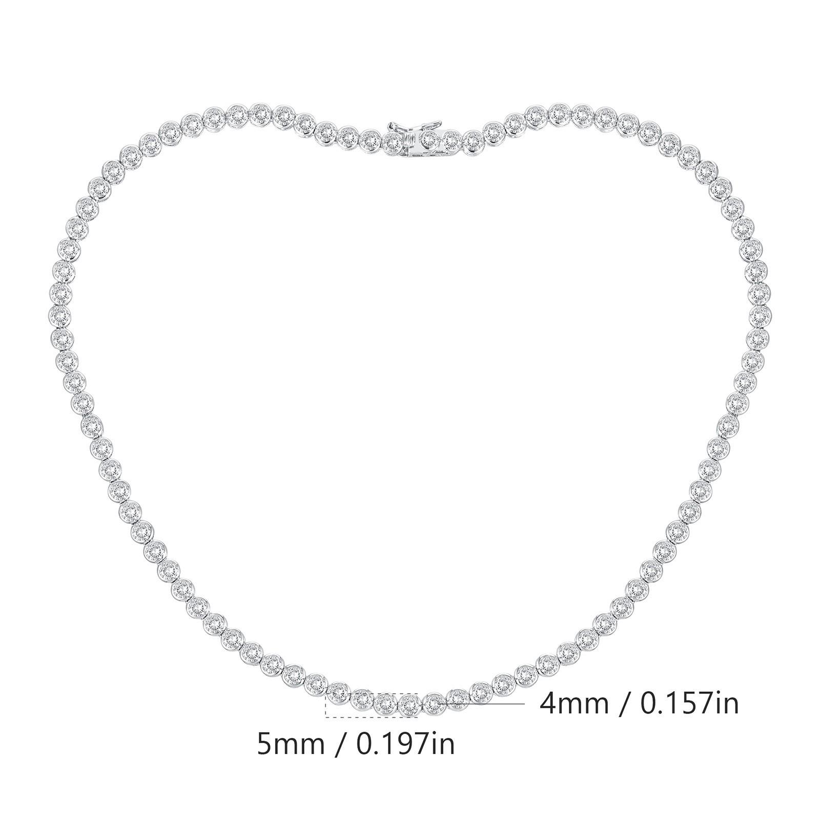 

A new 4mm zircon tennis necklace copper-plated 18K real gold fashion trend design, popular 18inch