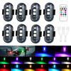 Wireless LED Strobe Lights, Rechargeable, with Remote Control, 8 Colors, USB, Collision Prevention, Waterproof, 8 Pieces, for Cars, Motorcycles, Drone