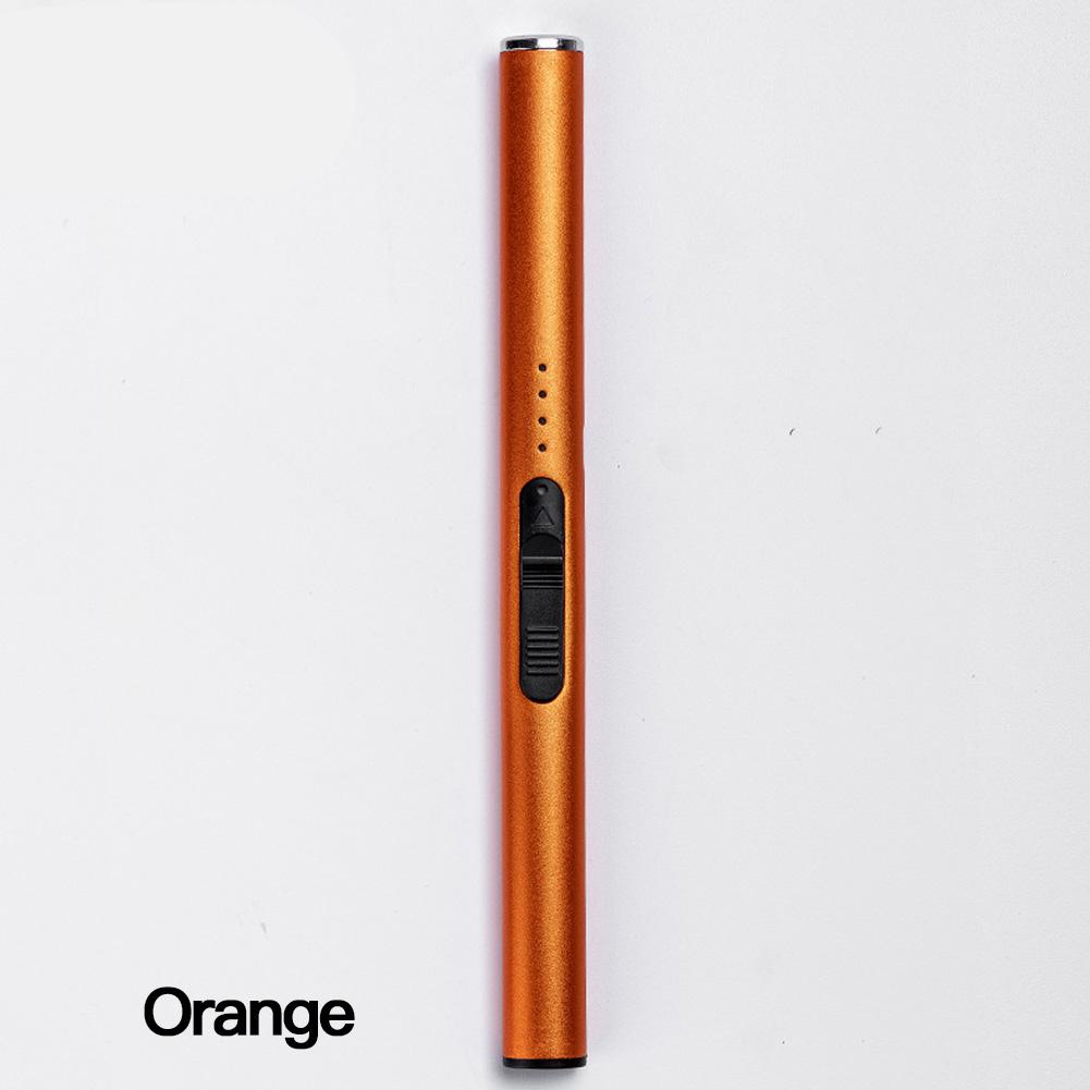 1Pc USB Electric Rechargeable Long Kitchen Lighter for Stovetop Windproof LED Plasma Arc Flameless Candle Unusual Lighter Gift