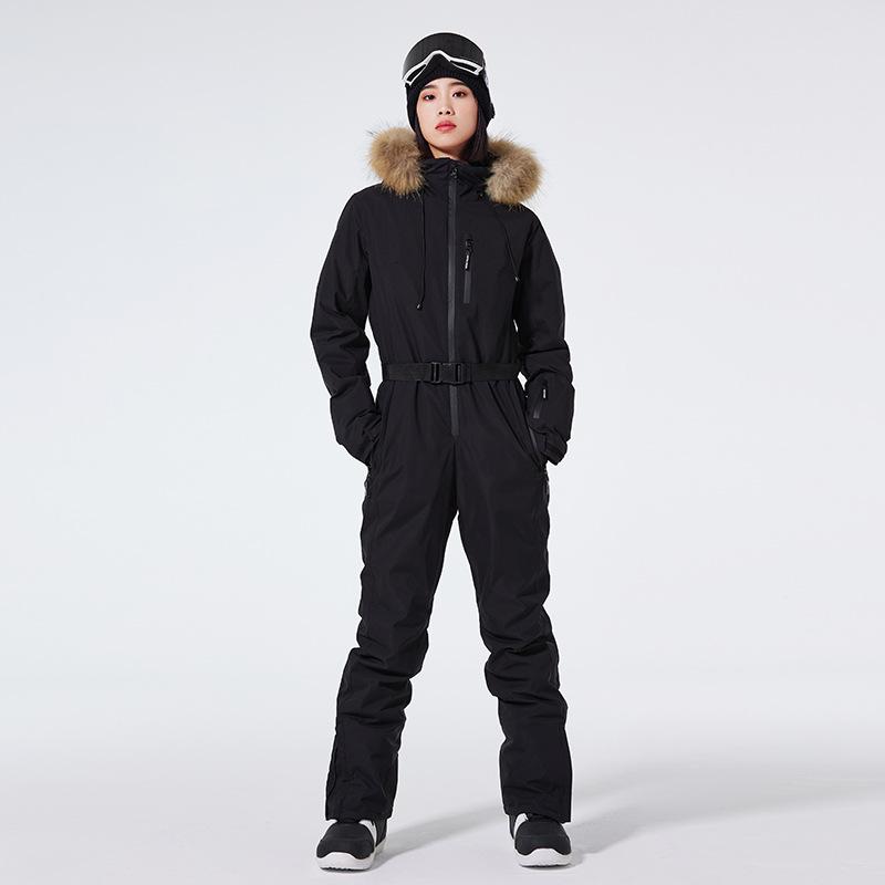Einteiliger Ski-Overall für Damen, isoliert, winddicht, wasserdicht, warm, Schneeanzüge, schmal geschnittene Skianzüge für Damen, Overalls, Snowboardanzug