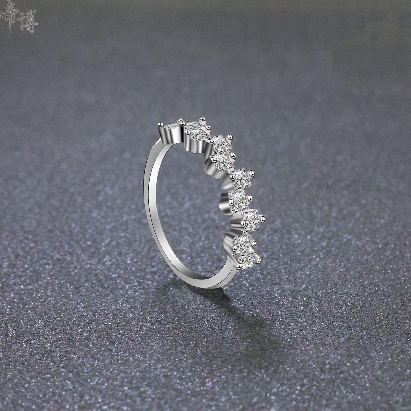 Dibo S925 Sterling Silver Meteor Ring - European & American Fashion Women s Personality Style Size 8