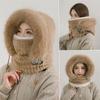 Windproof Fleece Lined Cycling Pullover Hat With Full Face Mask And Ear Protection For Adult Skiing Hiking Camping