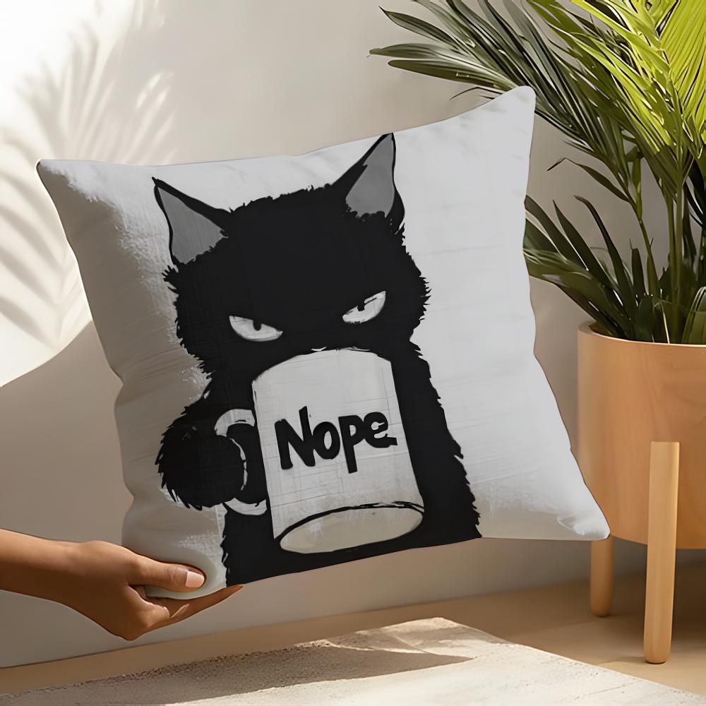 Cute Cartoon Plush Cat Pillow Case Linen Cushion Covers For Decorative Sofa Home Pillows Case Car Chair Pillows Cases