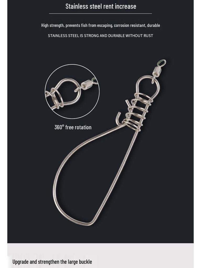 Stainless Steel Big Fish Hook & Lock - Large Portable Fishing Tool for Live Fish and Giant Carp.