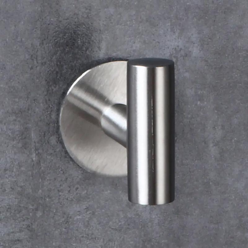 

Non perforated clothes hook door hook, stainless steel clothes and hat hook, coat hook, bathroom strong adhesive hook, bathroom collection Pack of 1 сірий