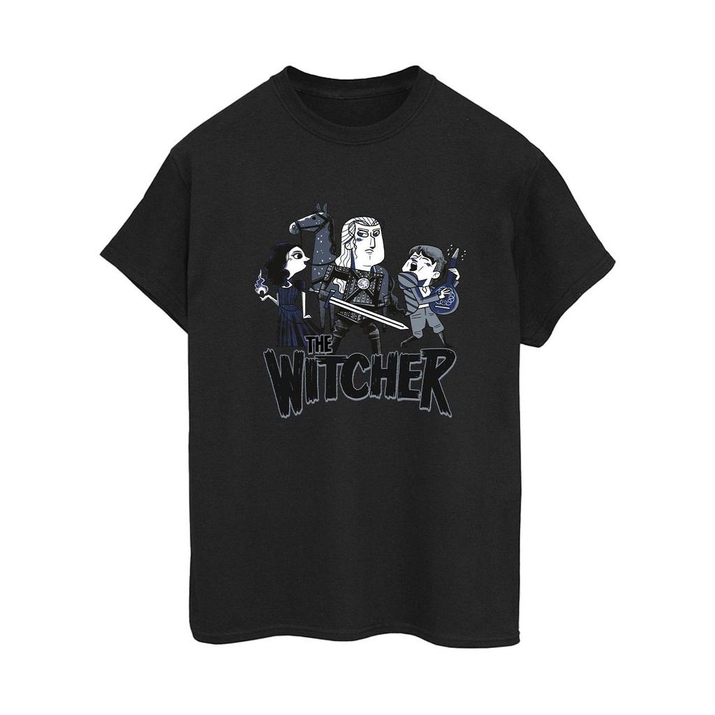 Netflix Womens/Ladies The Witcher Team Illustrated Cotton Boyfriend T-Shirt
