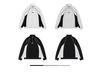 2025 Trendy Hong Kong Style Color Block Polo Shirt with Embroidery Lettering - Men's Retro Loose Hoodie