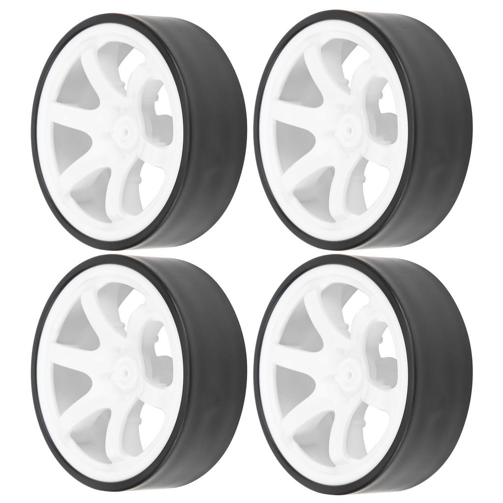4pcs RC 6 Spoke Plastic Wheel Rims with Rubber Tires for 1 10 RC Drift Car OnRoad Drifting Car