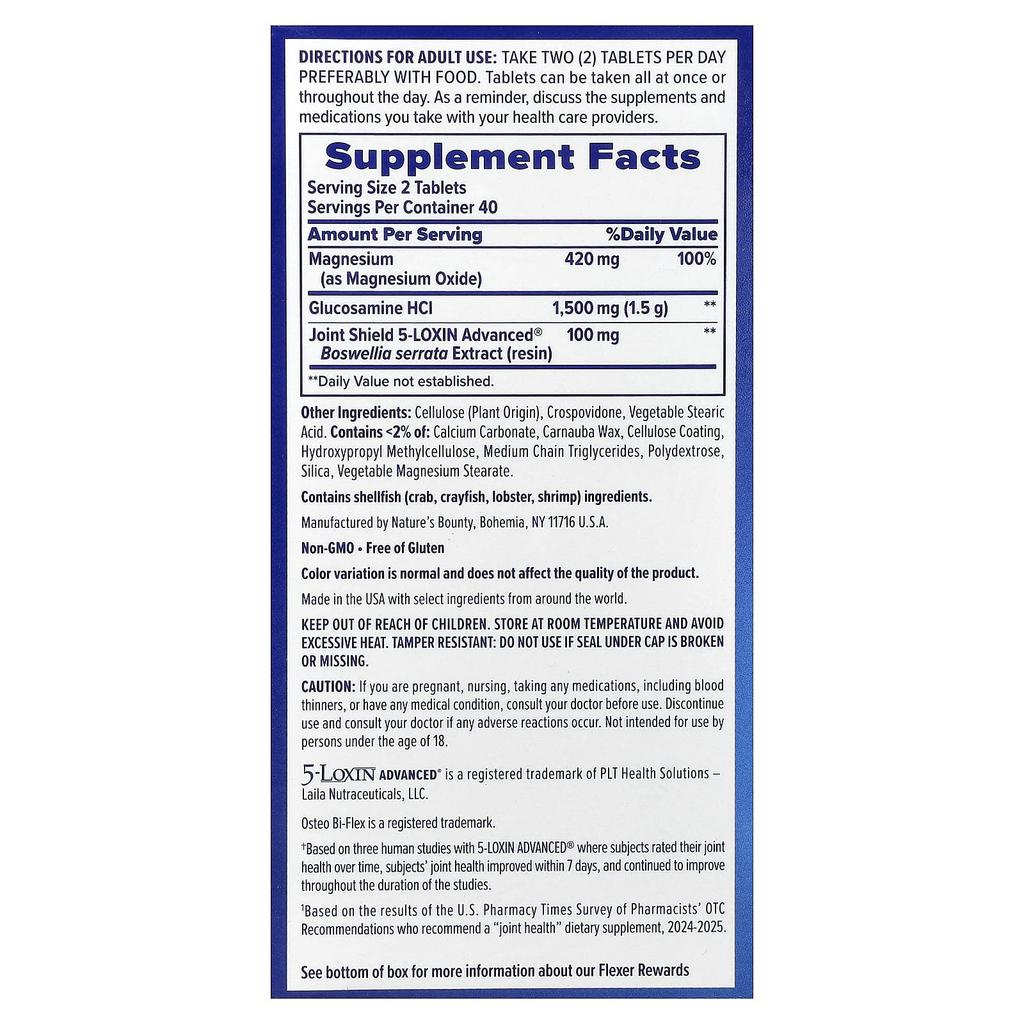 Osteo Bi-Flex Joint Health, 3x Stronger + Magnesium, 80 Coated Tablets