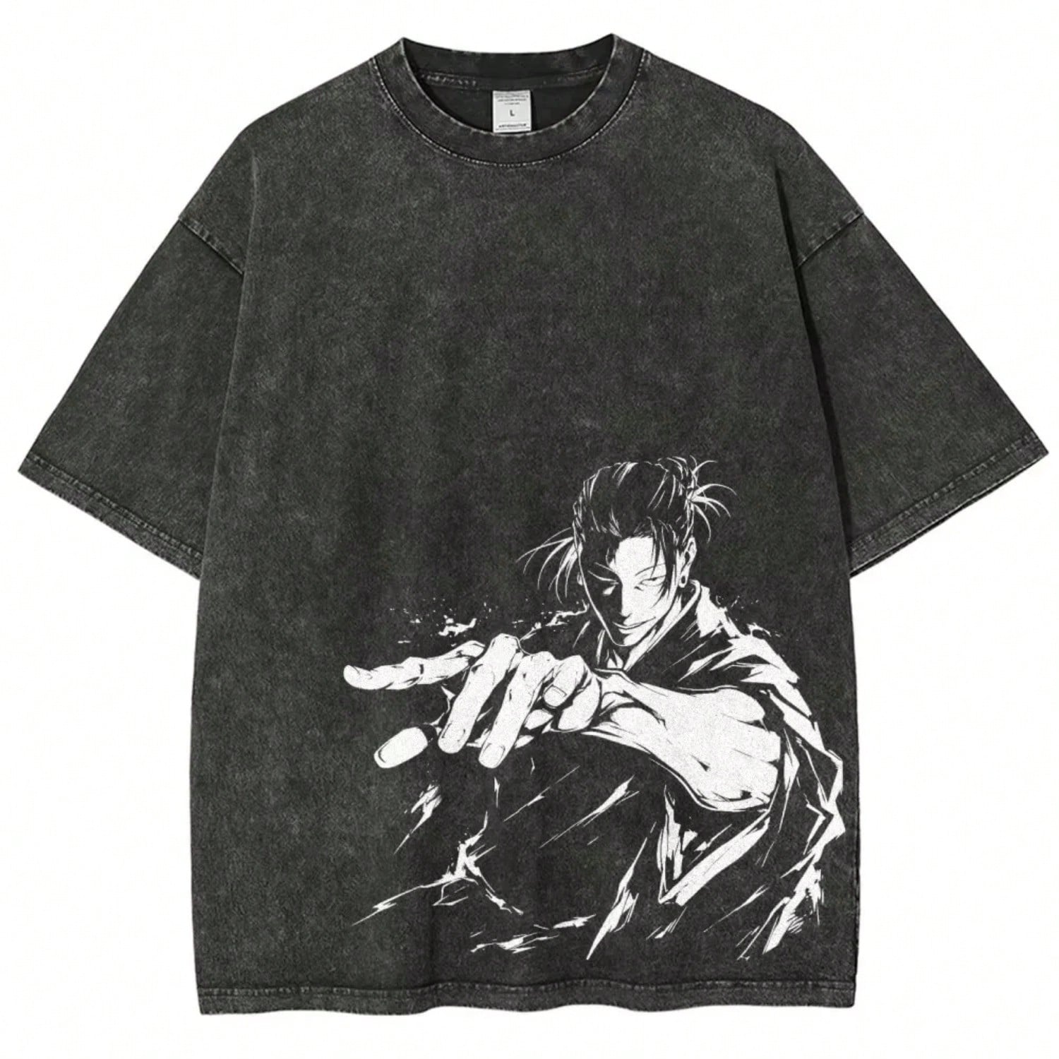Anime Gojo Satoru T Shirts Washed Cotton Harajuku T-Shirts Ryo Sukuna Retro For High Quality T-Shirt S разноцветный