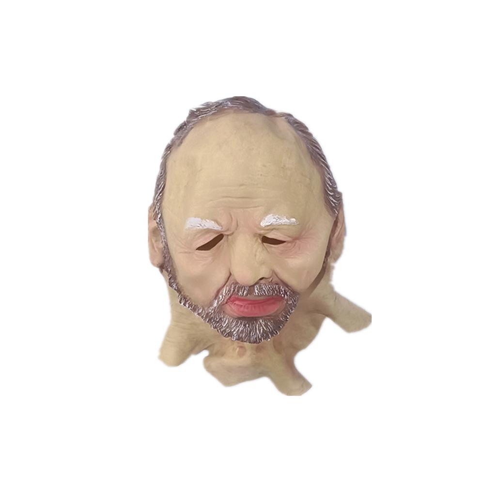 Halloween Cosplay Ball Props Mask Headgear Old Man Grandpa Simulation Latex Mask