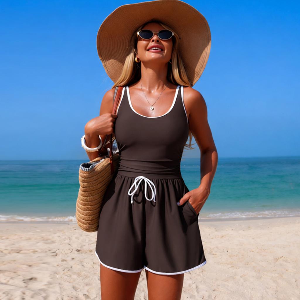 Women's One-Piece Swimsuit — New Arrival: Solid-Color, Sporty, and Modest Style (Bestselling Swimwear) 0811