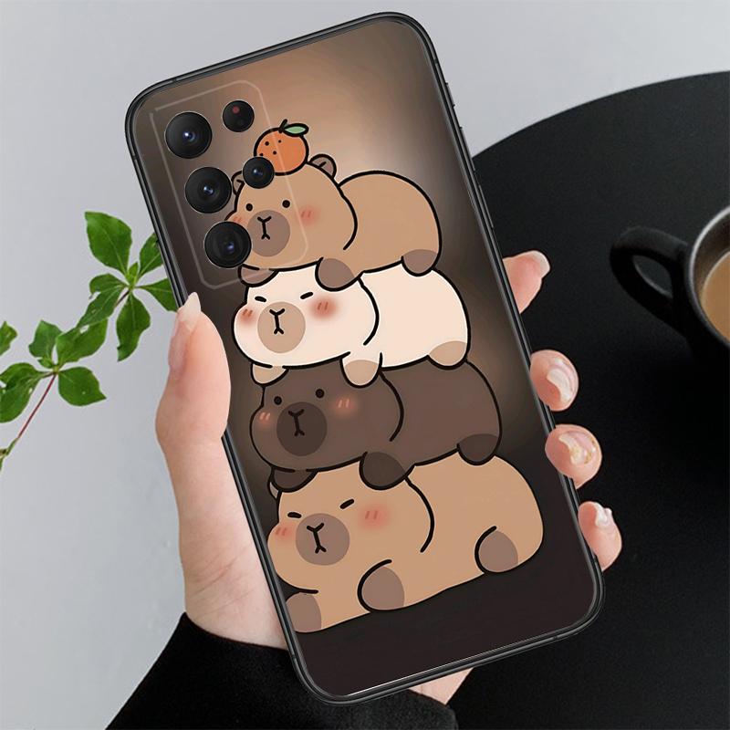 Cartoon Cute Capybara Phone Case For Samsung A55 A16 A56 A36 A35 A15 A53 A54 A33 A34 A25 A05S A52 A52S A14 A24 A26 A71