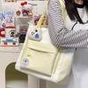 Neue süße Windkontrastfarbe Schultertasche große Kapazität frische niedliche Handtasche Student Pendeln Klasse Umhängetasche Frau