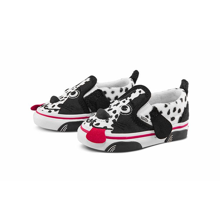 Vans Buty sportowe dla malucha z wzorem szczeniąt, niskie, czarno-białe VN0A4VJM6BT