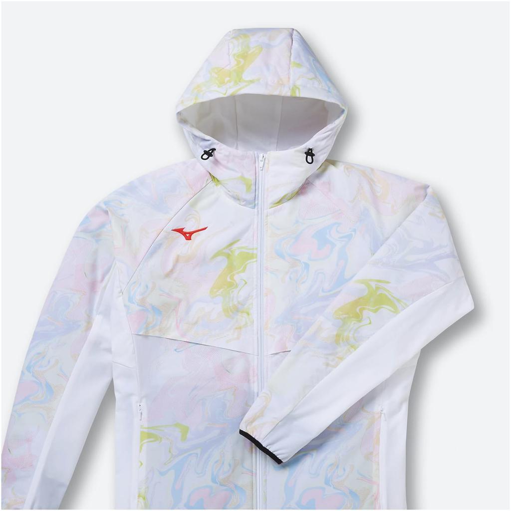 Mizuno N2JCB510 Thermal Charge Warmer Jacket for Competitive and White Size M (Padded) Swimming, Training, Travel, Marble, (MUGEN Graphic)