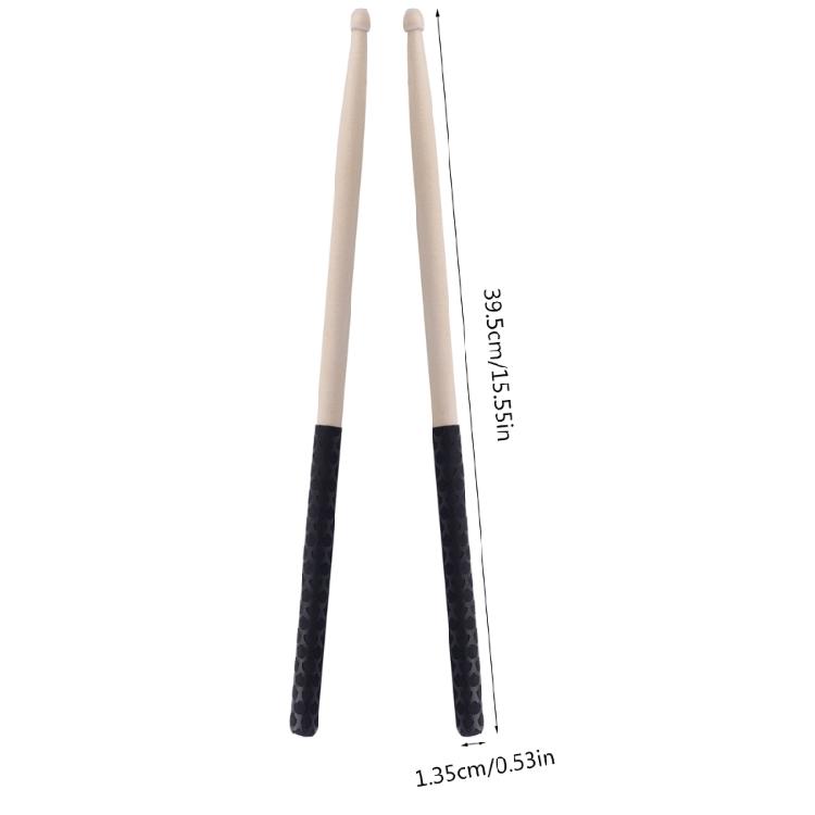 1 Pair Musical Instrument Percussion Accessory Drum Sticks with Non-Slip Handle