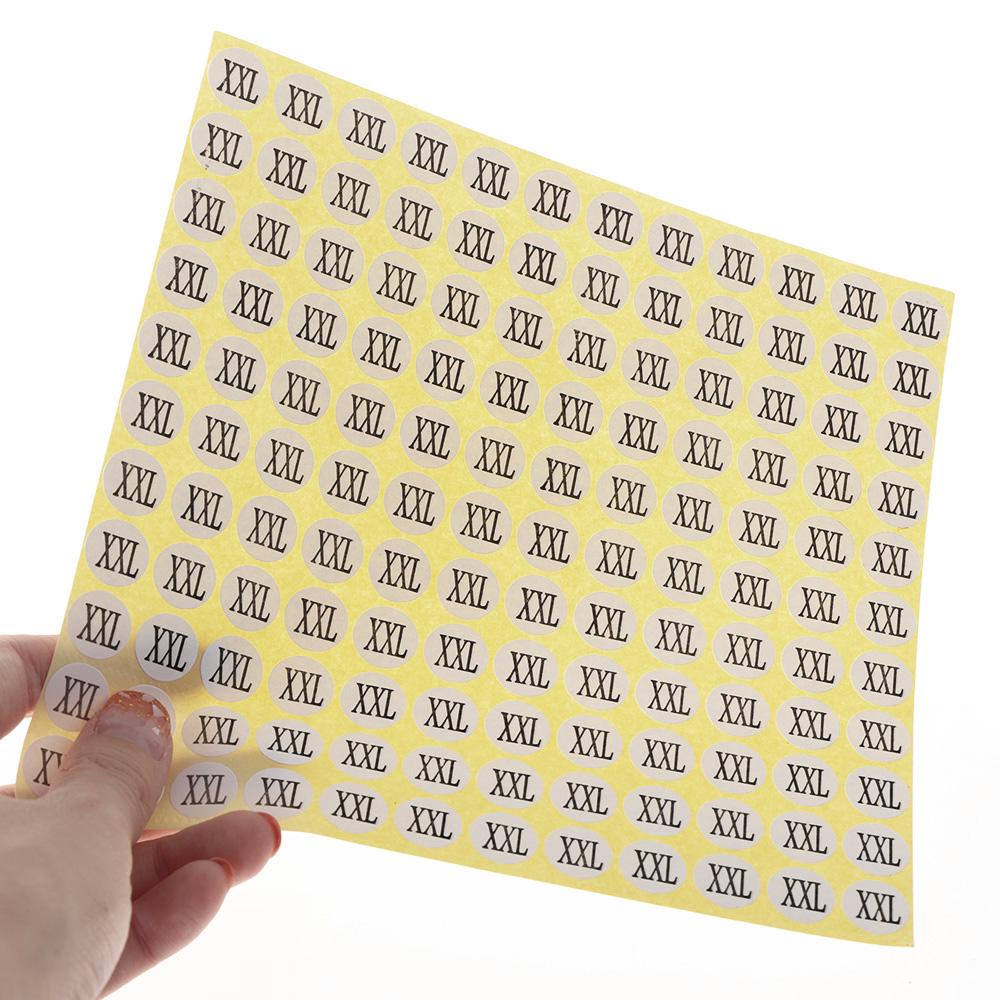 500/1980pcs paper self-adhesive size labels for clothing Garment Shoes Size Sticker tags sticker size label XS/S/M/L/XL size