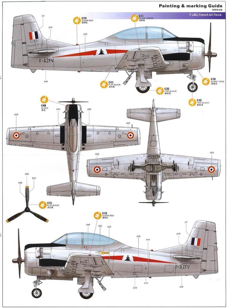 Kitty Hawk Model 1/32 T-28B/D Trojan Aircraft Plastic Model Kit KH32014 (Airplane)