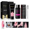 5-in-1 Nail Crystal Extension Gel Kit with Brush & Nail Tips, Storage Box Set, Professional Manicure Tools for Beginners