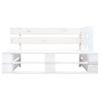 Banc d'angle - vidaXL - Palette de jardin - Bois massif - Blanc - 110x65x55 cm