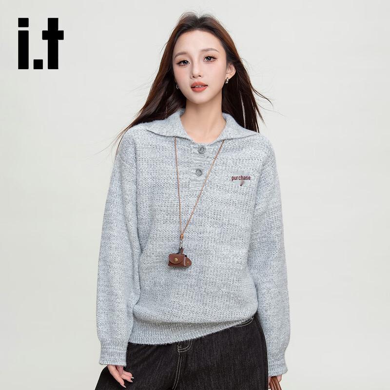 izzue Women's Retro Polo Knit Sweater