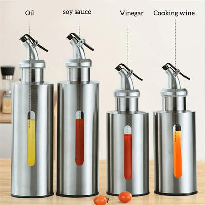 1 STÜCK Küche Olivenölflasche Kunststoffbehälter Edelstahl Flaschenkörper Topf Glas Pro Essig Saucenhalter Kochen Spender