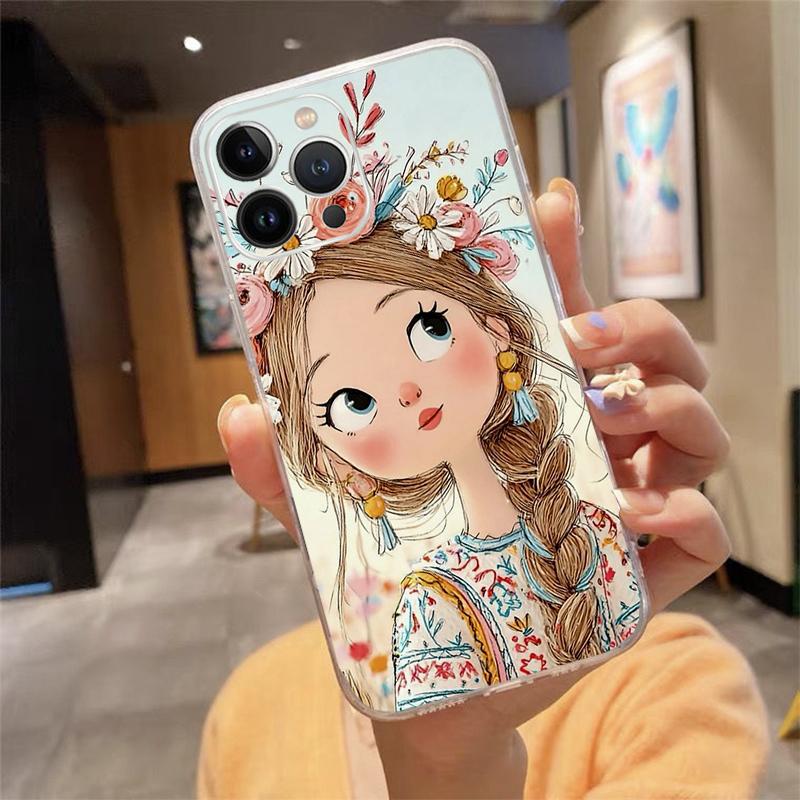

Lovely Girl Phone Case Carcasa Funda For iPhone 17 Pro Max Air 16 15 14 13 Pro Max 15 16 Pro 15Plus Case iphone 14
