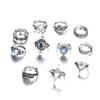 11 stk Kvinner Retro Hul Rhinestone Knoke Midi Fingerspiss Stableskjøt