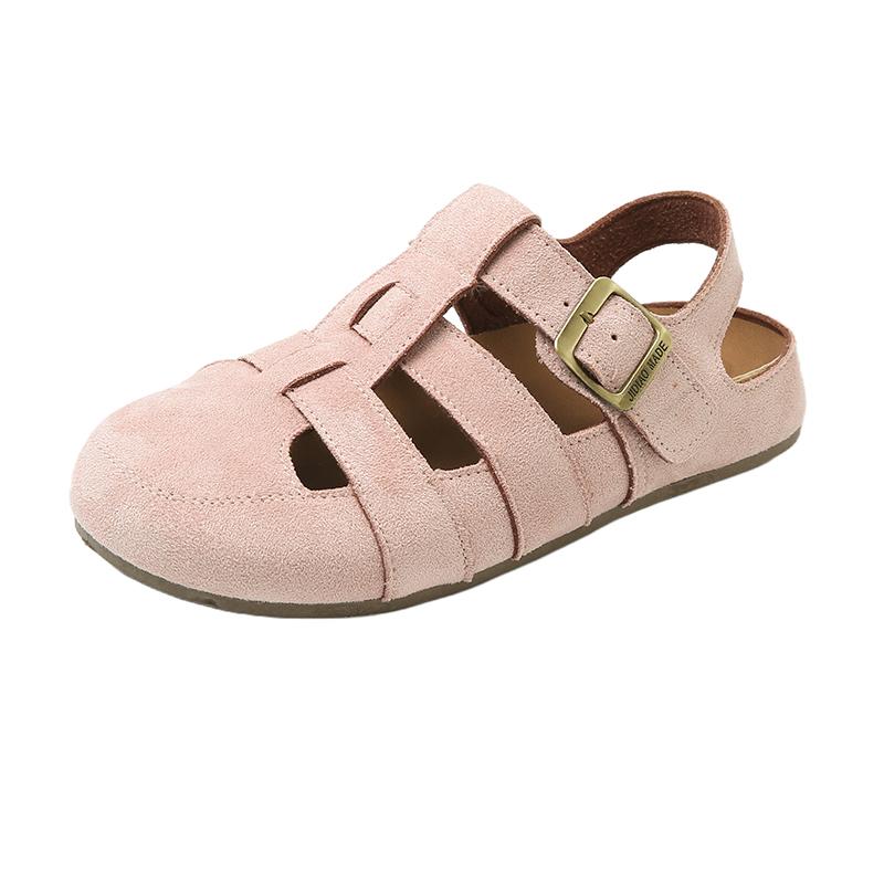 Fashion Hot-selling Sandals Versatile Baotou Fashion Sandals Women's Summer Hollow Woven Fish Bone Roman Shoes New Birken Shoes