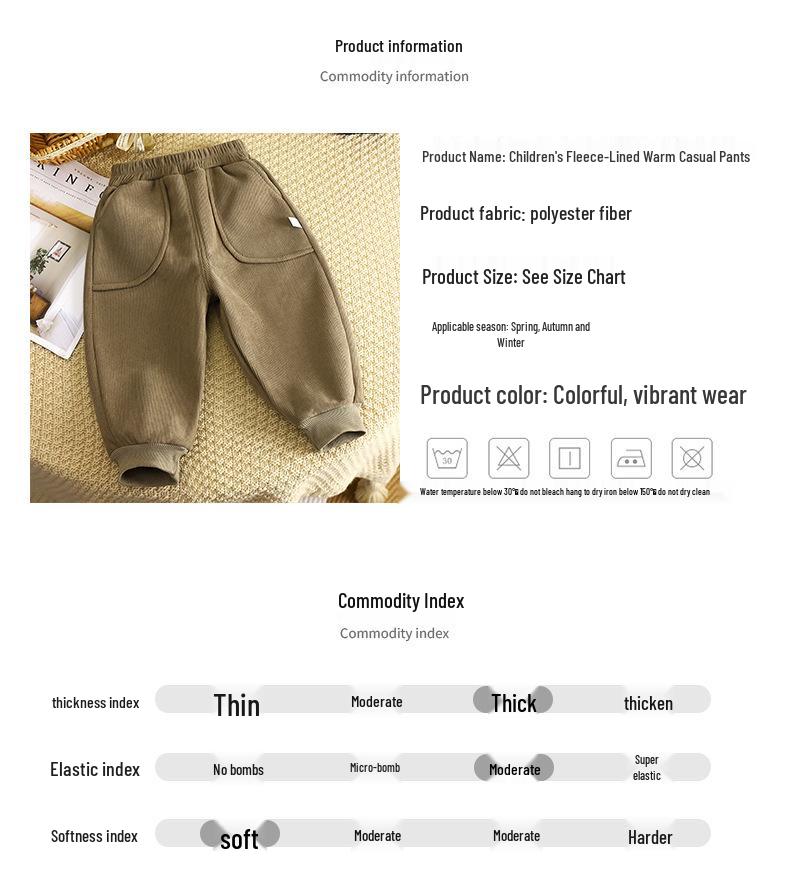 25 Children's Winter Fleece-Lined Pants - Thick Warm Sweatpants for Boys & Girls
