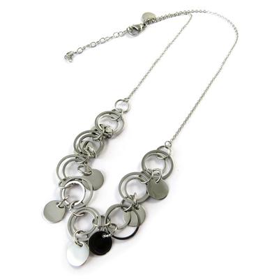 [P0581] - Silver 'Choreography' Steel Necklace