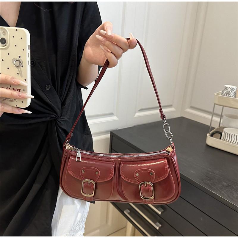 Y2k Achseltasche Kleine Quadratische Tasche Fashi Einfach Lässig Mehrere Taschen Damen Umhängetasche Fashi Street Pendler Einfarbige Tasche