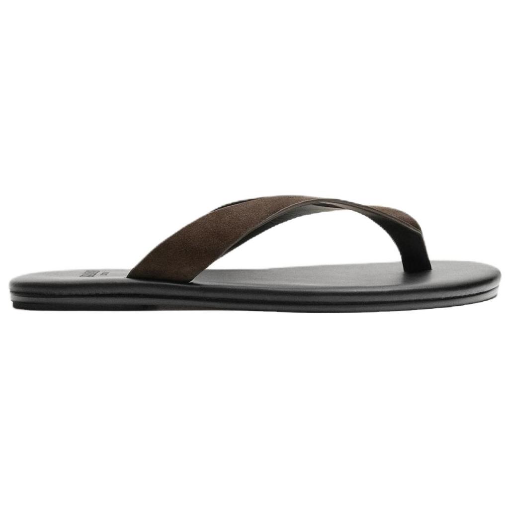 Zara Limited Edition Fashion Comfortable Leather Flip Flops Men Footwear Black Brown 12790520800