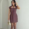 Vintage Polka Dot Dress Women 2026 Summer Hollow Out Stand Neck Short Sleeve Mini Dresses Lady New Sexy Slim Party Vestidos