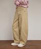 WAIKEI Curved Cut Cotton Pants Beige