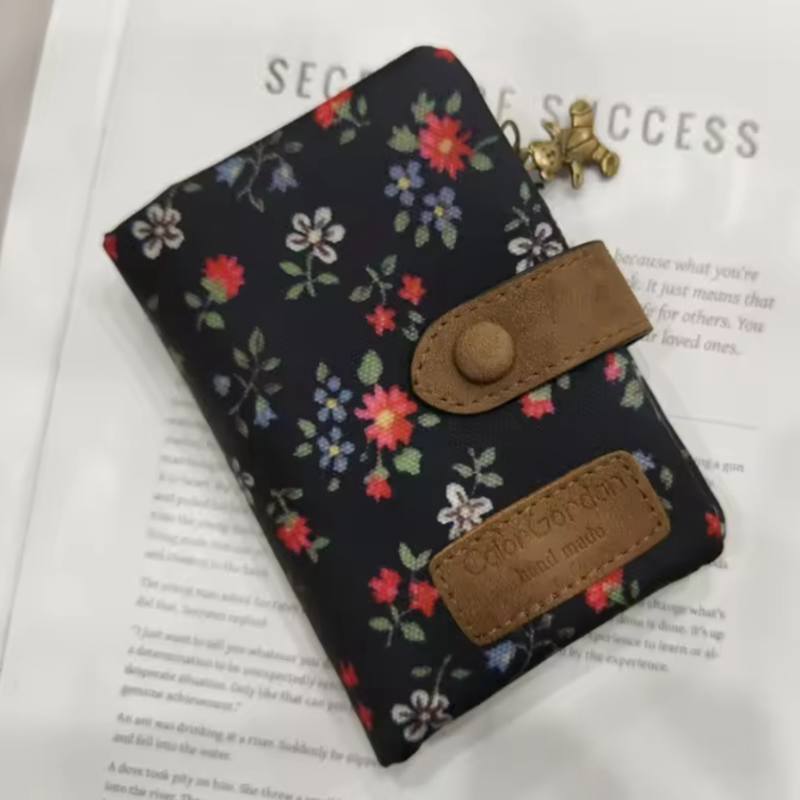 Dámská roztomilá krátká peněženka na zip s přezkou PU kůže-Kapacitní peněženka na mince Peněženka Matný potisk Držák na ID kartu Dívčí roztomilá psaníčko