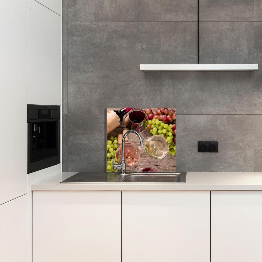 PANNEAU EN VERRE POUR CUISINE 65x60 Vin