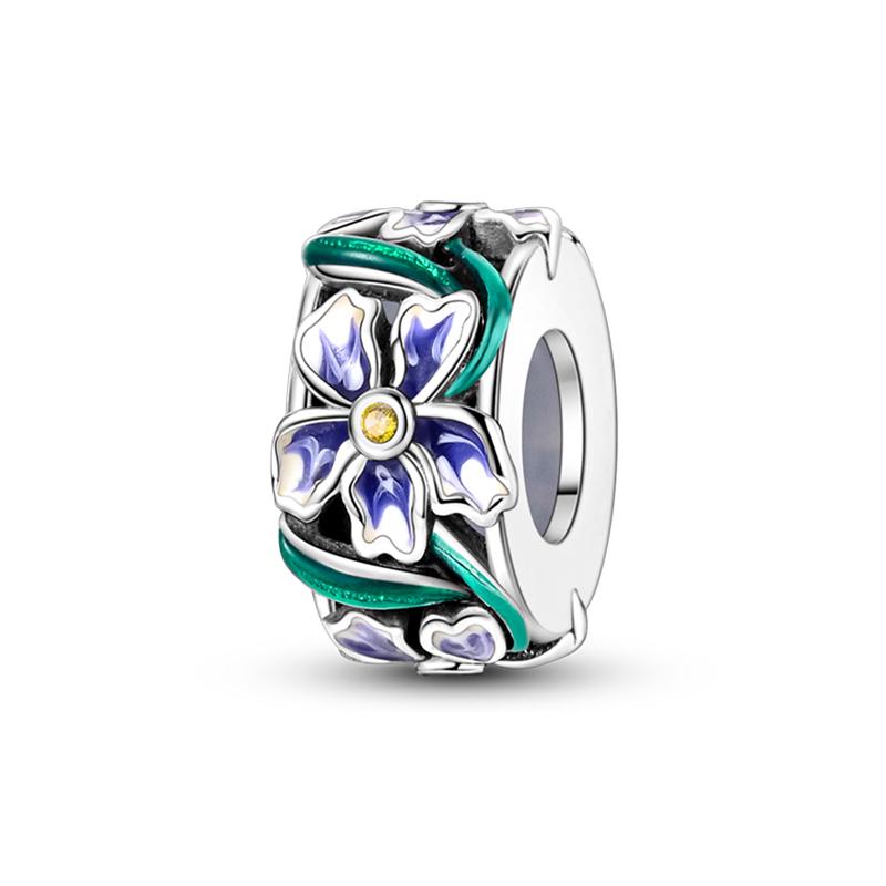 Copper Craft Plum Blossoms Azaleas Sunflowers Cherry Blossoms Sparkling Zircon Beads Charms Birthday Diy Exquisite Jewelry