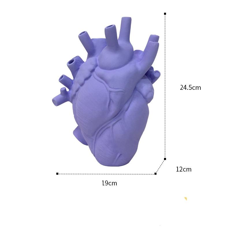 Vase Nordic Style Heart Shape Anatomical Flower Flower Pot Dried Vases Sculpture Desktop Plant Pot for Home Decor Ornament Gifts
