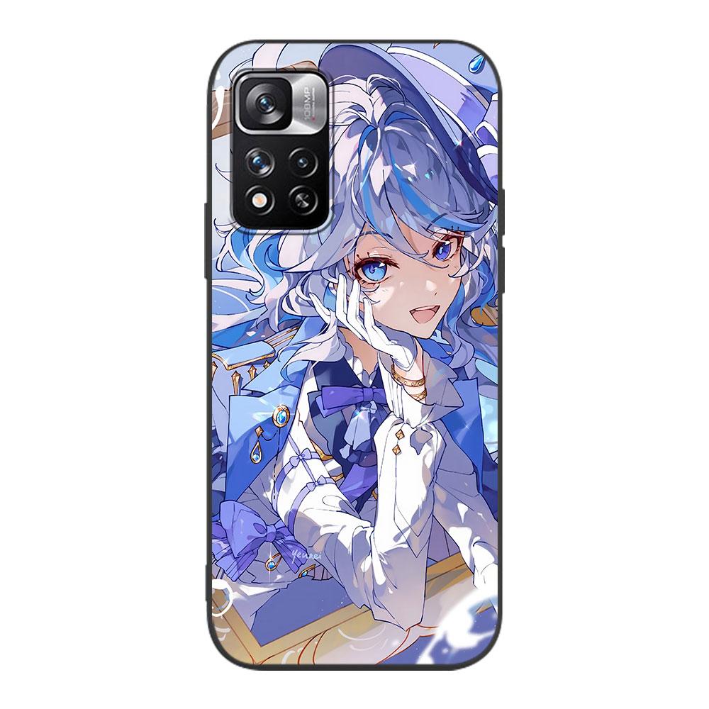 

Чехол Focalors Genshin Impact Furina для Xiaomi Redmi 10C 10 9 Prime 9C 12 12C 10A 9A 9T K40 Pro, черный мягкий чехол из ТПУ для телефона Redmi 12C