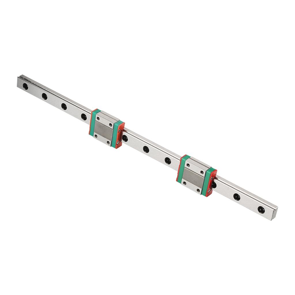 300 mm  12 Miniatyr Linjärskena  Skena med 12 mm Bredd, 2 st 12B Glidblock för Små Utrustningar,  Linjär Rörelse