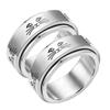 Rotatable Stainless Steel Decompression Ring with Engraved Pattern - Fashionable, Simple Jewelry.