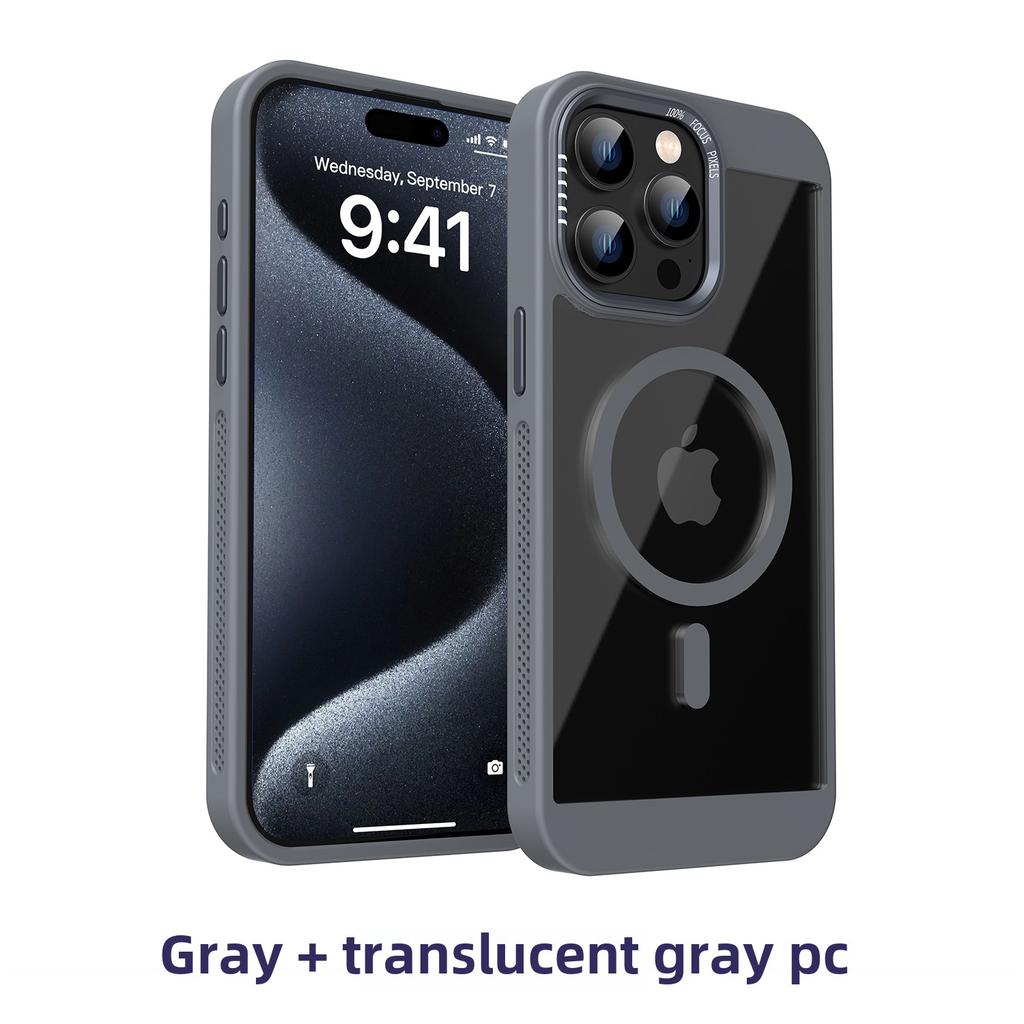 Luxury Magnetic Frame Bumper Case For iPhone 17 16 15 14 13 12 11 Pro Max Plus For Magsafe Acrylic Translucency Protection Cover
