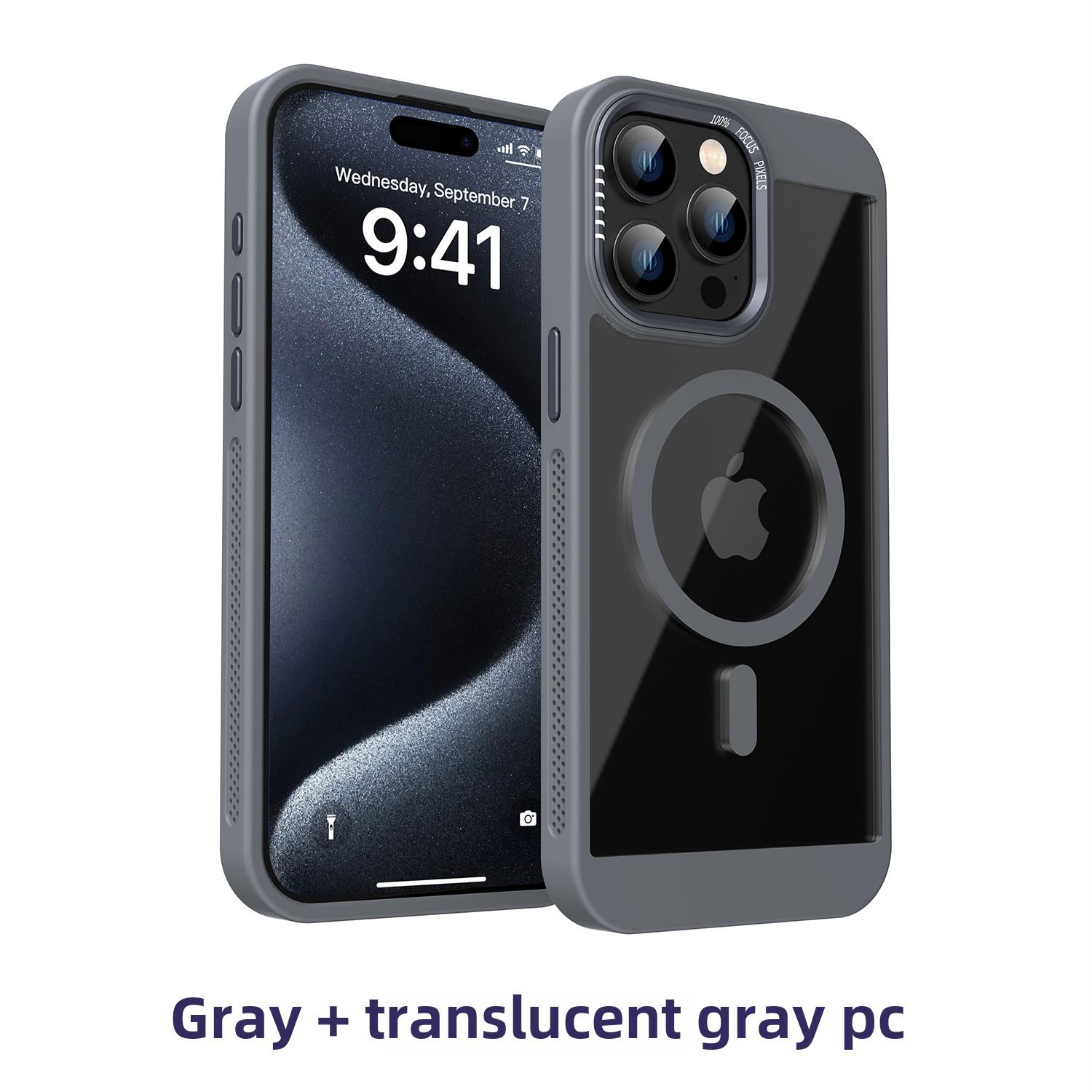 

Luxury Magnetic Frame Bumper Case For iPhone 17 16 15 14 13 12 11 Pro Max Plus For Magsafe Acrylic Translucency Protection Cover iPhone 16 серый