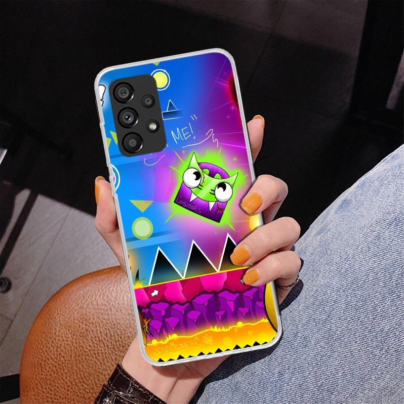 Geometry Dash Game Phone Case For Samsung Galaxy A17 A16 A15 A14 A13 A57 A56 A55 A54 A53 A37 A36 A35 A34 A33 A26 A25 A24 A23 Gal