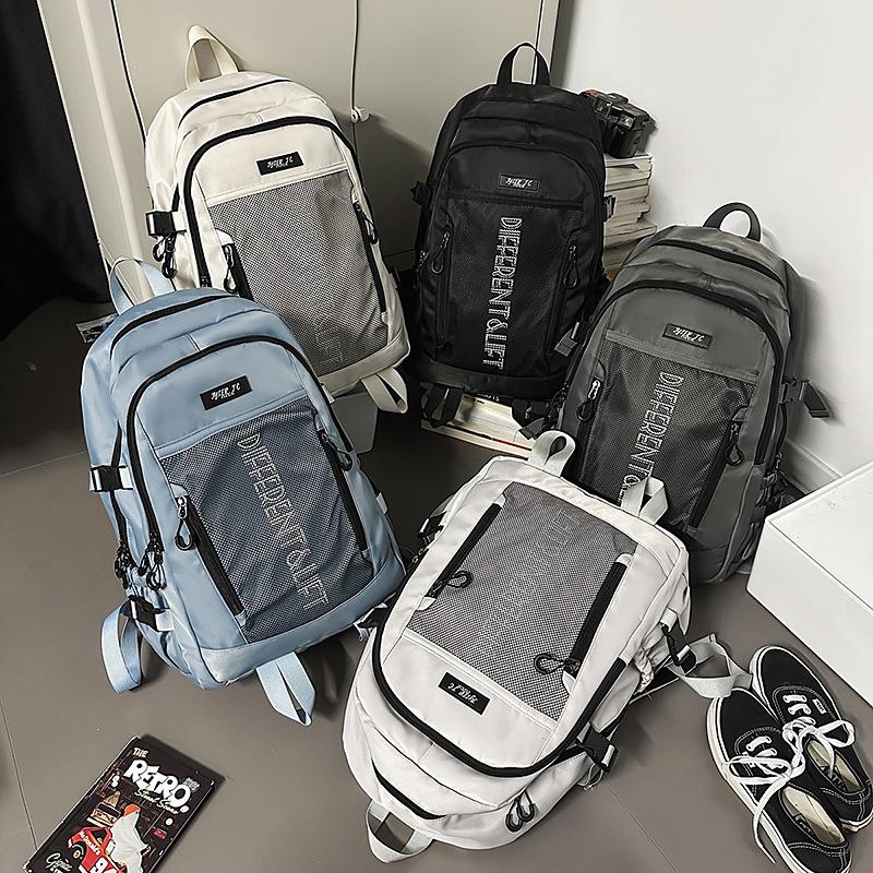 New backpack men's large-capacity leisure junior high school students students class schoolbag versatile lightweight mountaineering backpack