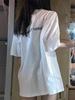 Retro Cotton Plus Size Mid-Length Short-Sleeve Top for Women